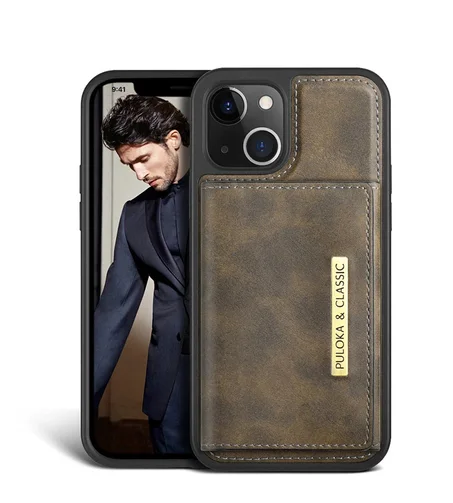 Coque magnétique avec portefeuille détachable en cuir iPhone 12 / 12 Pro