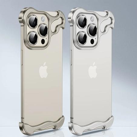 Frameless Aluminum Alloy Metal Corner iPhone Case with Lens