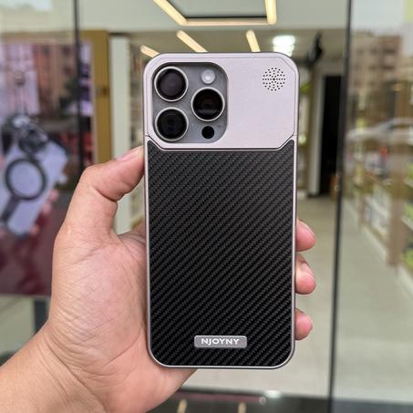 Carbon Fiber Pattern Aromatherapy Metal Magsafe Case