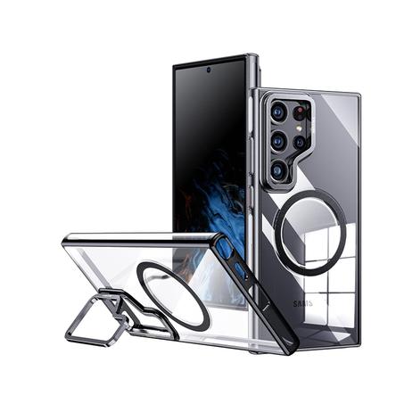 Magnetic Clear Case Built-in Camera Ring Stand Metal