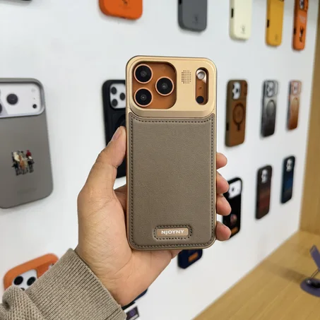 iPhone 17 Pro Max Metallic AeroFLex Aluminium Leather with Aroma Perfume (DESERT)