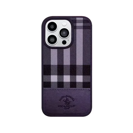 iPhone 14 Pro Max Coque - Santa Barbara Genuine Leather Case CYRIL Series (PURPLE)