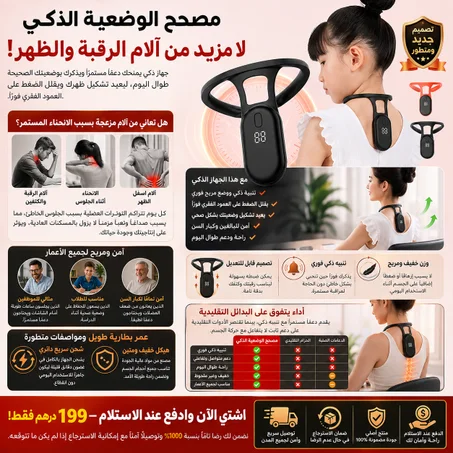 "مصحح الوضعية الذكي — لا مزيد من آلام الرقبة والظهر