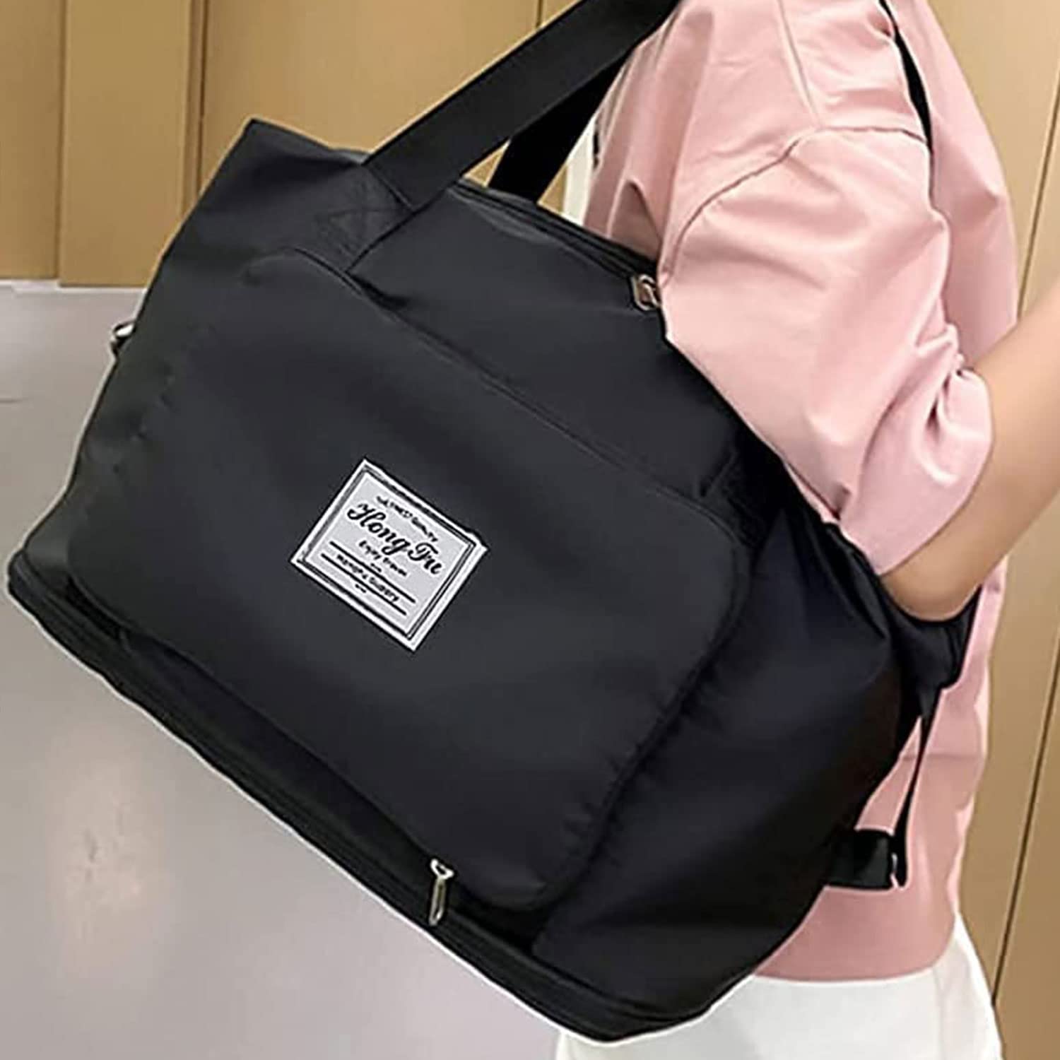 Sac de voyage pliable de grande capacité Sac fourre-tout Bordeaux