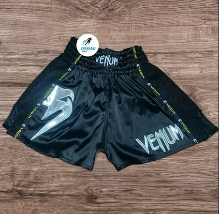 VENUM MUAY THAI SHORT-BLACK SILVER