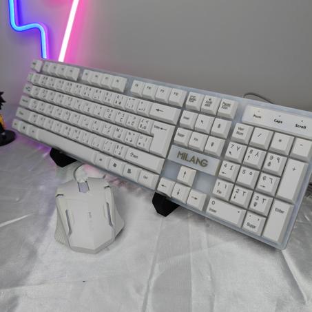 Keyboard Mouse MILANG T6 WHITE RGB