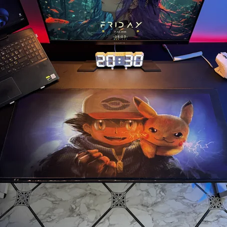 Mousepad pikachu with ash ketchum