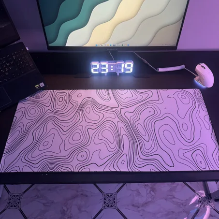 Mousepad Topographic white