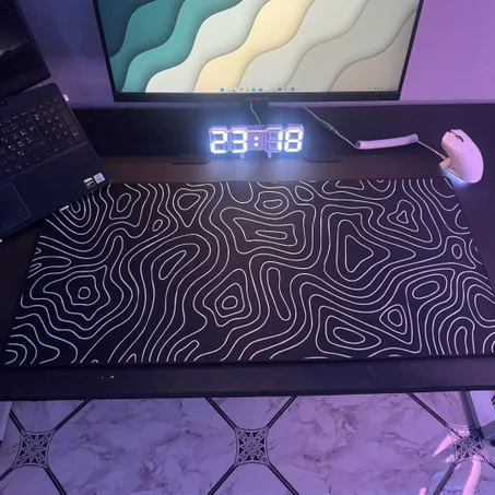 Mousepad Topographic Black Thick
