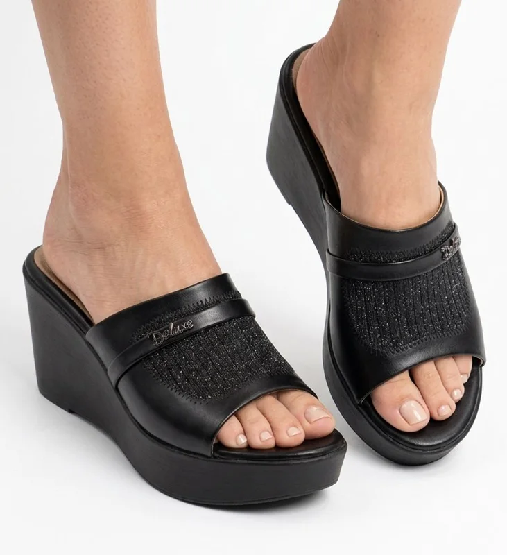 Orlixa - Sandale mule compensée avec plateforme confortable