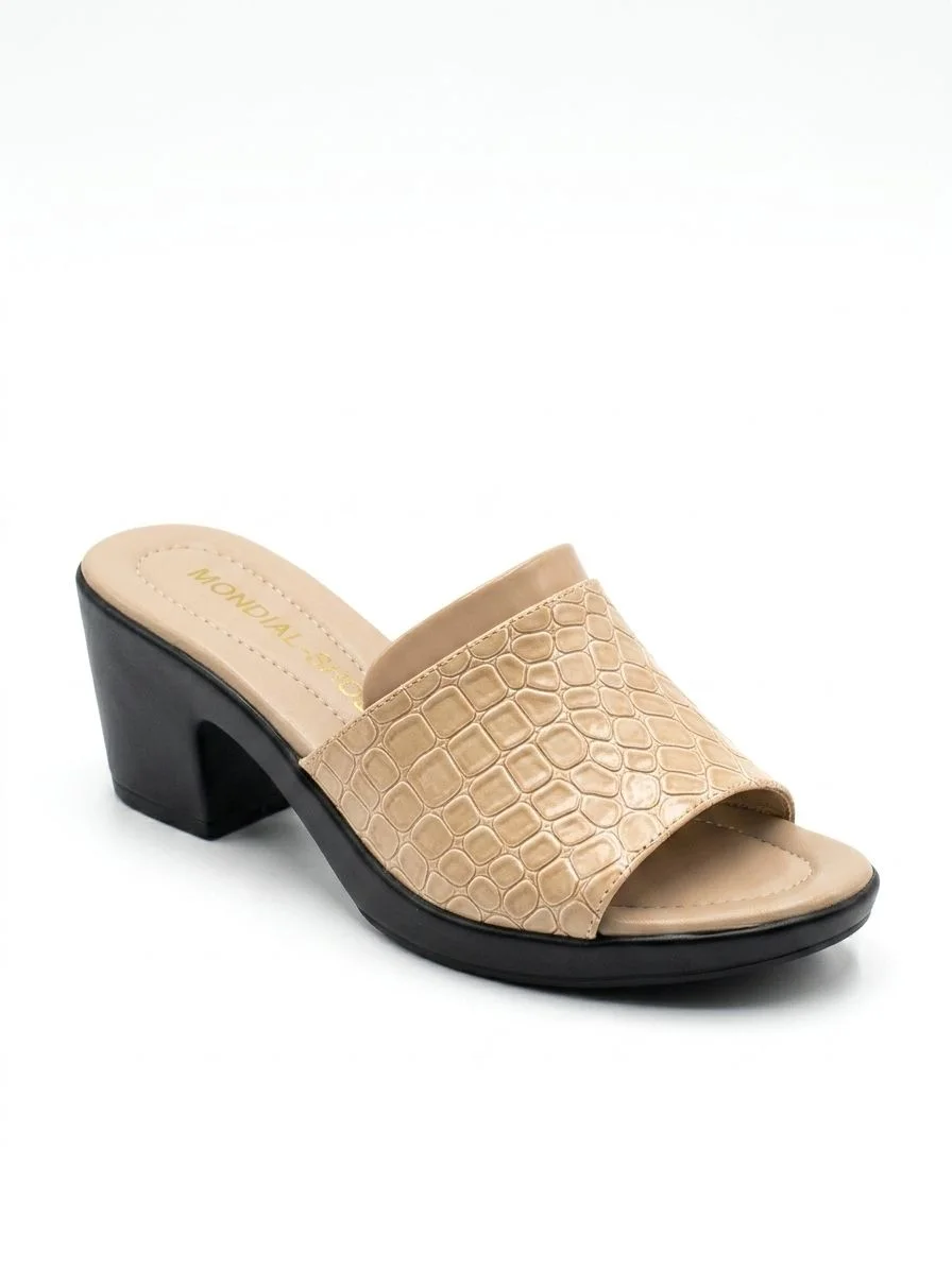 Sandale mule effet croco