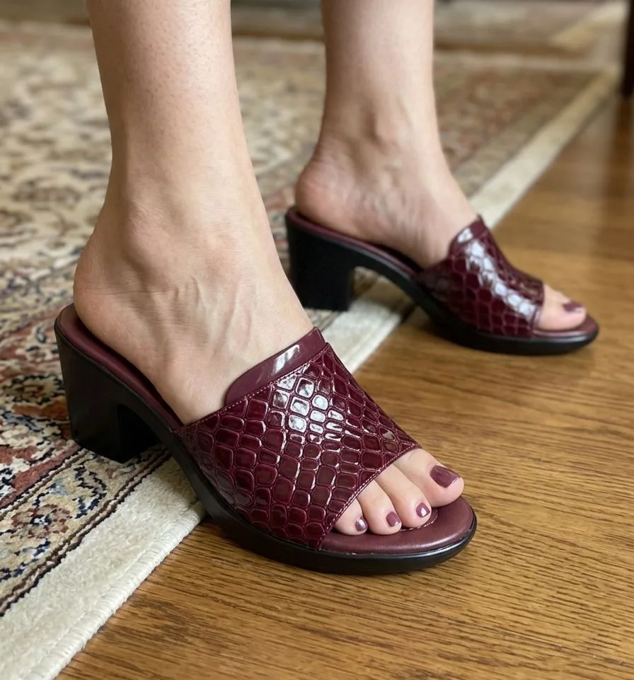 Axelle - Sandale mule effet croco