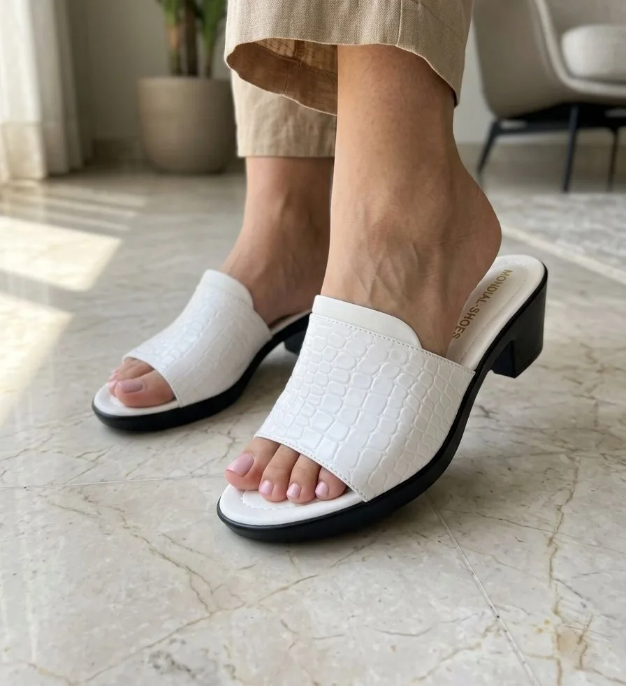 Axelle - Sandale mule effet croco