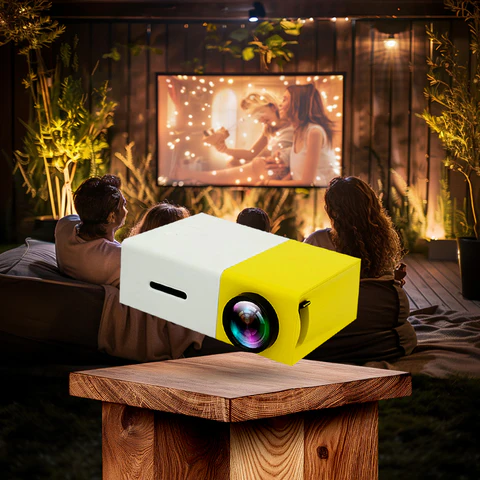 PVO Proyector,WiFi Proyector Portátil, La Pantalla del Teléfono Móvil se Puede Reflejar al Proyector de Forma Inalámbrica o a Través de un Cable de Datos, Compatible con la Mayoría de Disposi