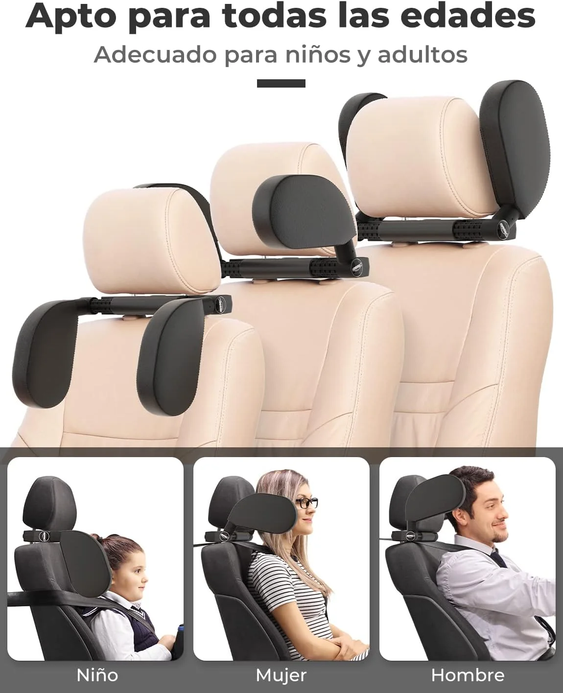 Supporto ergonomico regolabile per collo e testa • Ideale per adulti e bambini™