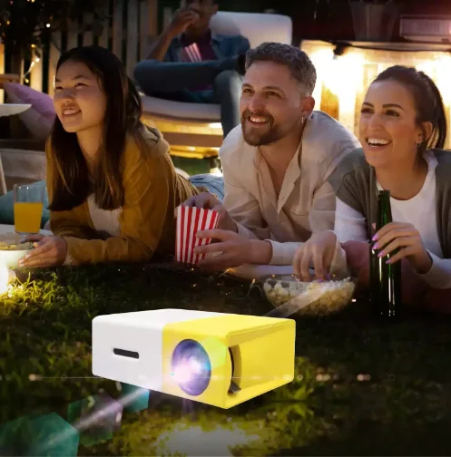 PVO Proyector,WiFi Proyector Portátil, La Pantalla del Teléfono Móvil se Puede Reflejar al Proyector de Forma Inalámbrica o a Través de un Cable de Datos, Compatible con la Mayoría de Disposi