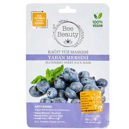 Bee Beauty قناع ورقي بالتوت الأزرق (سوبر فود) – Superfood Yaban Mersini