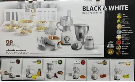 Black & White Food Processor, 1000W, 28 Functions