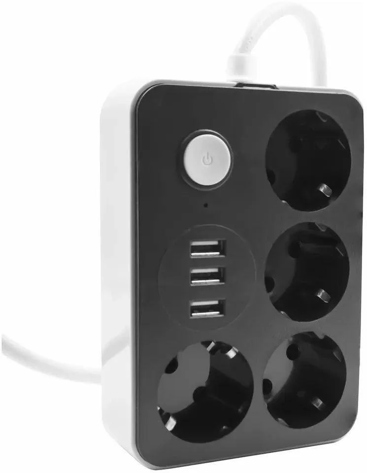 موصل كهربائي ب 4 مقابس و 3 منافد  USB