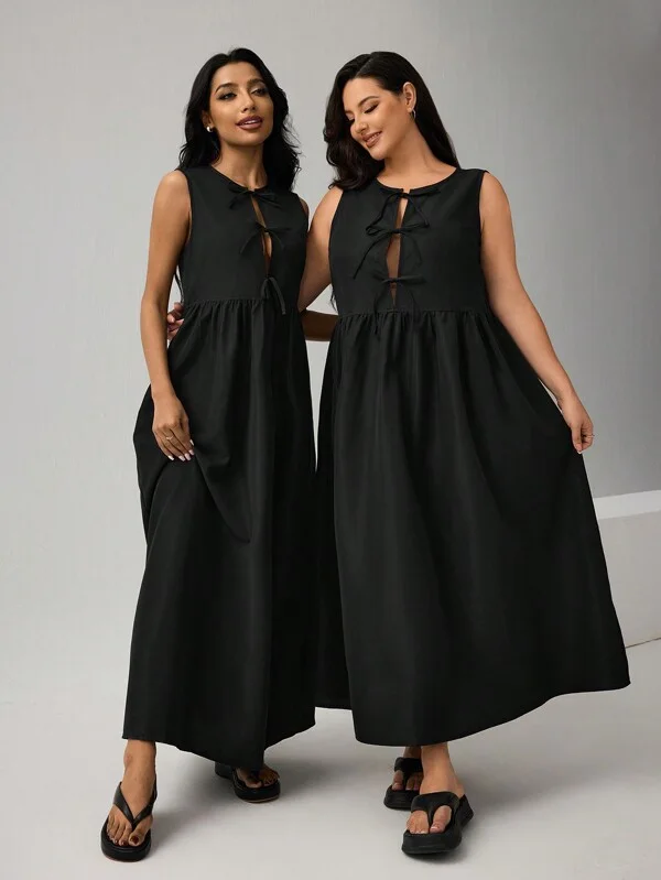 Robe Longue Noire Sans Manches