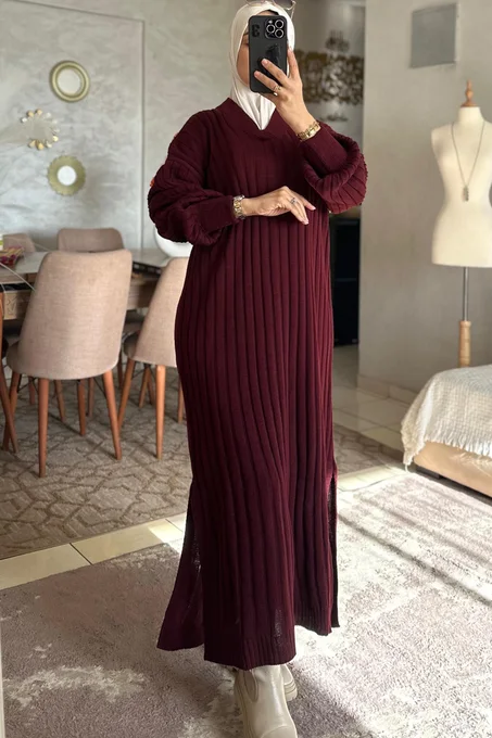 Robe en maille longue – أناقة ودفء في آن واحد