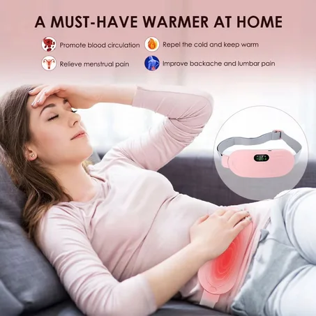 حزام تدليك لاسلكي للخصر لتخفيف آلام الدورة الشهرية والبطن