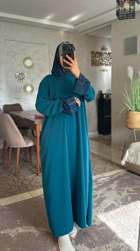 عباية رمضان للصلاة من قماش الكريب روزا العالي الجودة
