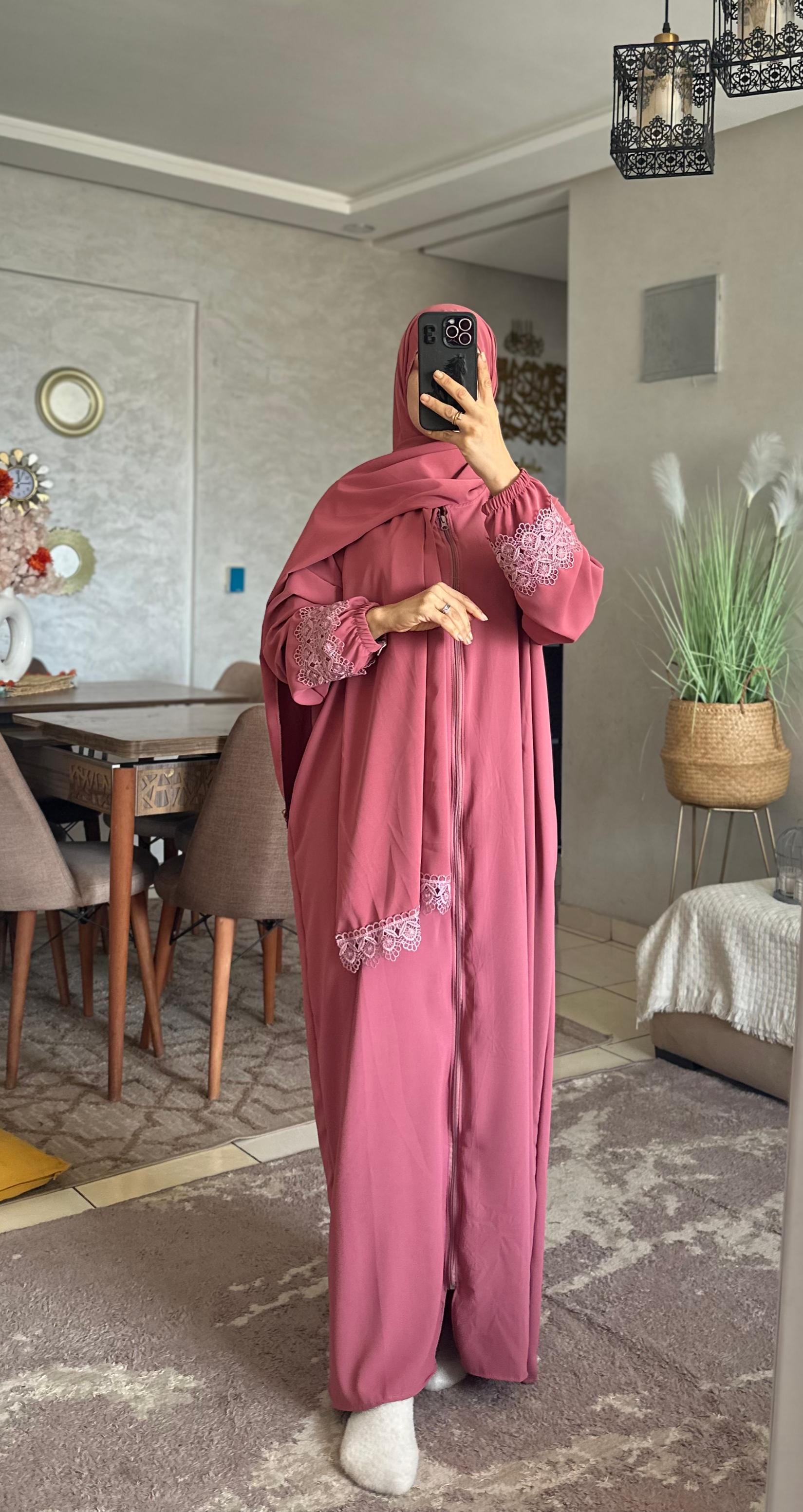 عباية رمضان من قماش كريب روزا