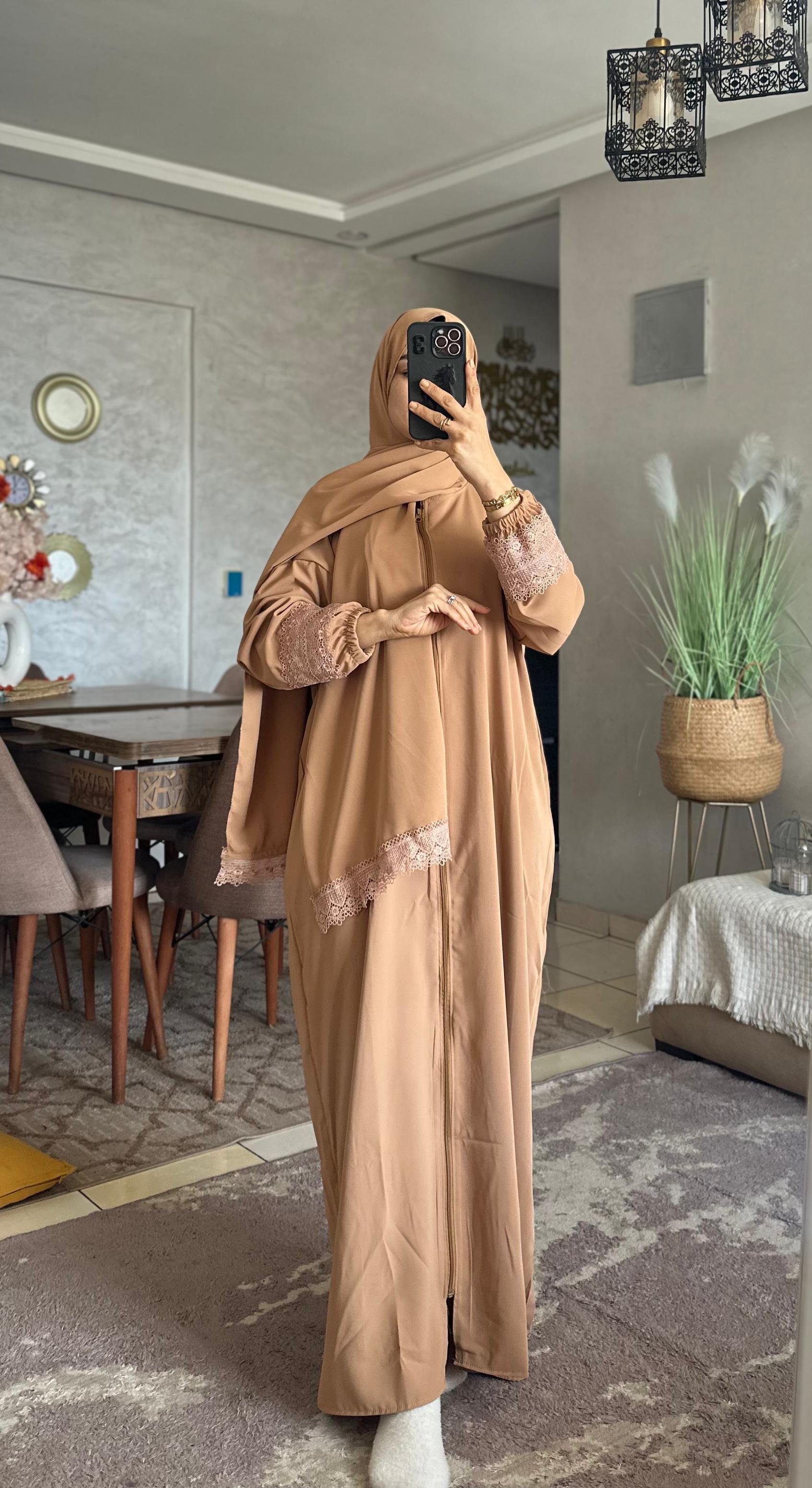 عباية رمضان من قماش كريب روزا