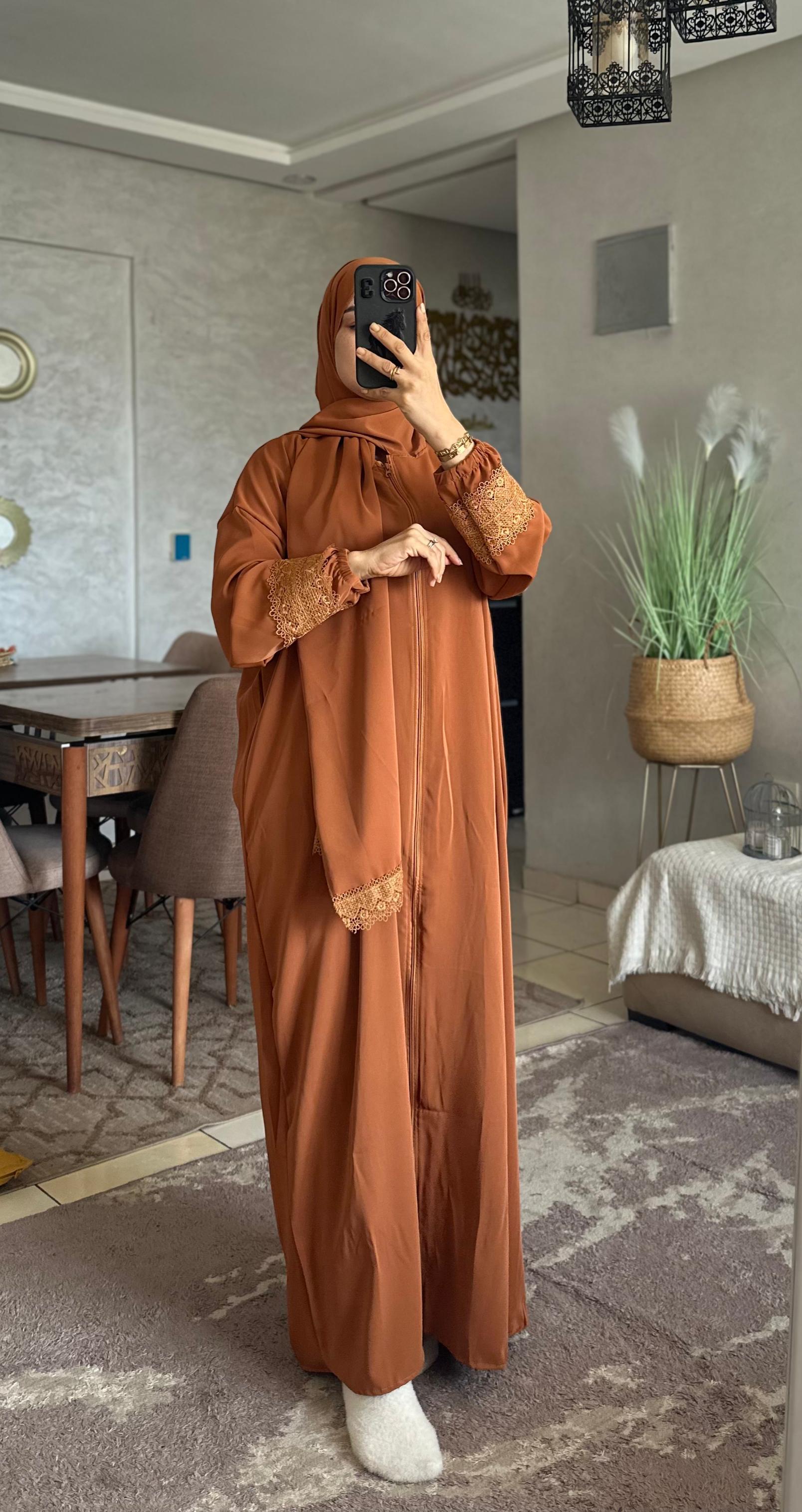 عباية رمضان من قماش كريب روزا