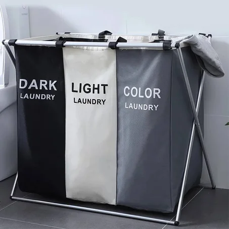 سلة غسيل ثلاثية الأقسام