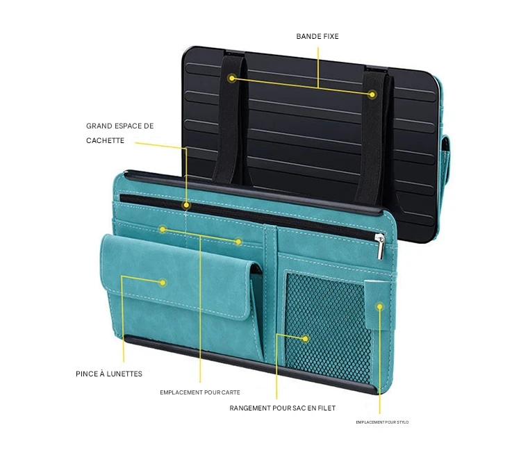 Organisateur Pare-Soleil Voiture Multi-Poches