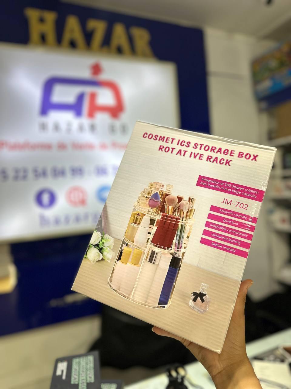 منظم مكياج دوّار 360° فاخر – تصميم أنيق وسعة كبيرة | توصيل مجاني في المغرب