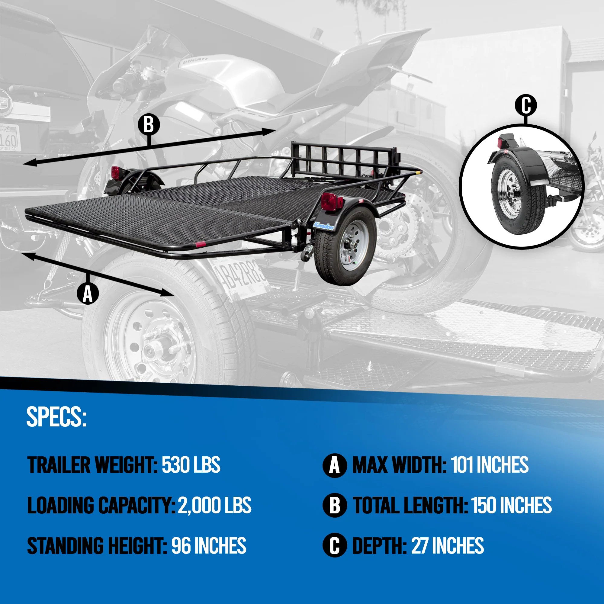 Kendon UT305SXS Stand-Up™ Utility Trailer Folding Multi-Purpose Utility Trailers