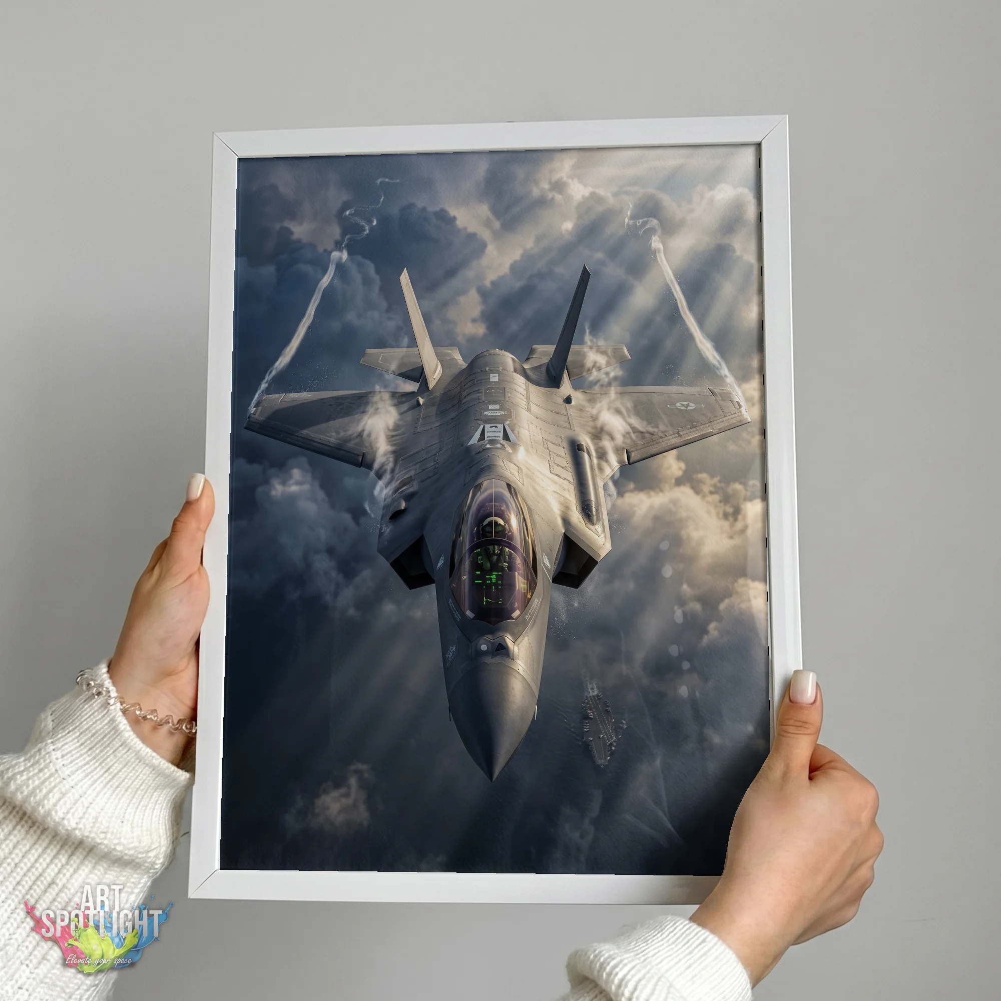 STEALTH FIGHTER IN THE CLOUDS