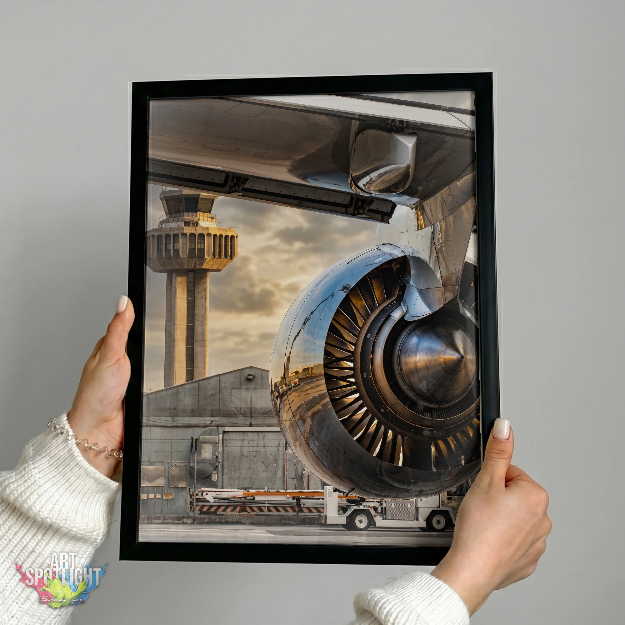 JET ENGINE AND CONTROL TOWER