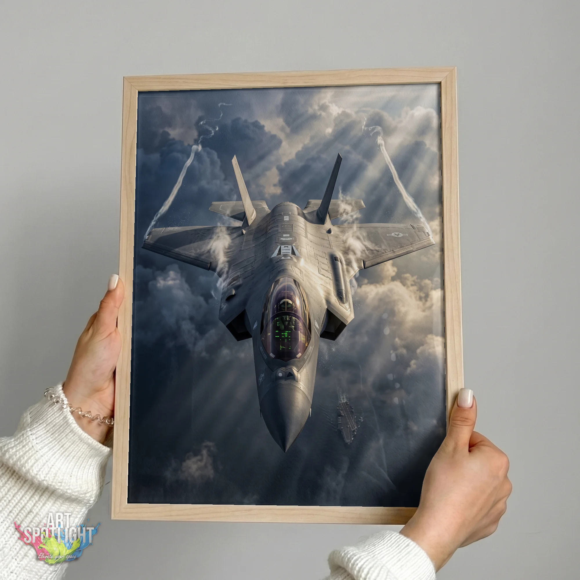 STEALTH FIGHTER IN THE CLOUDS