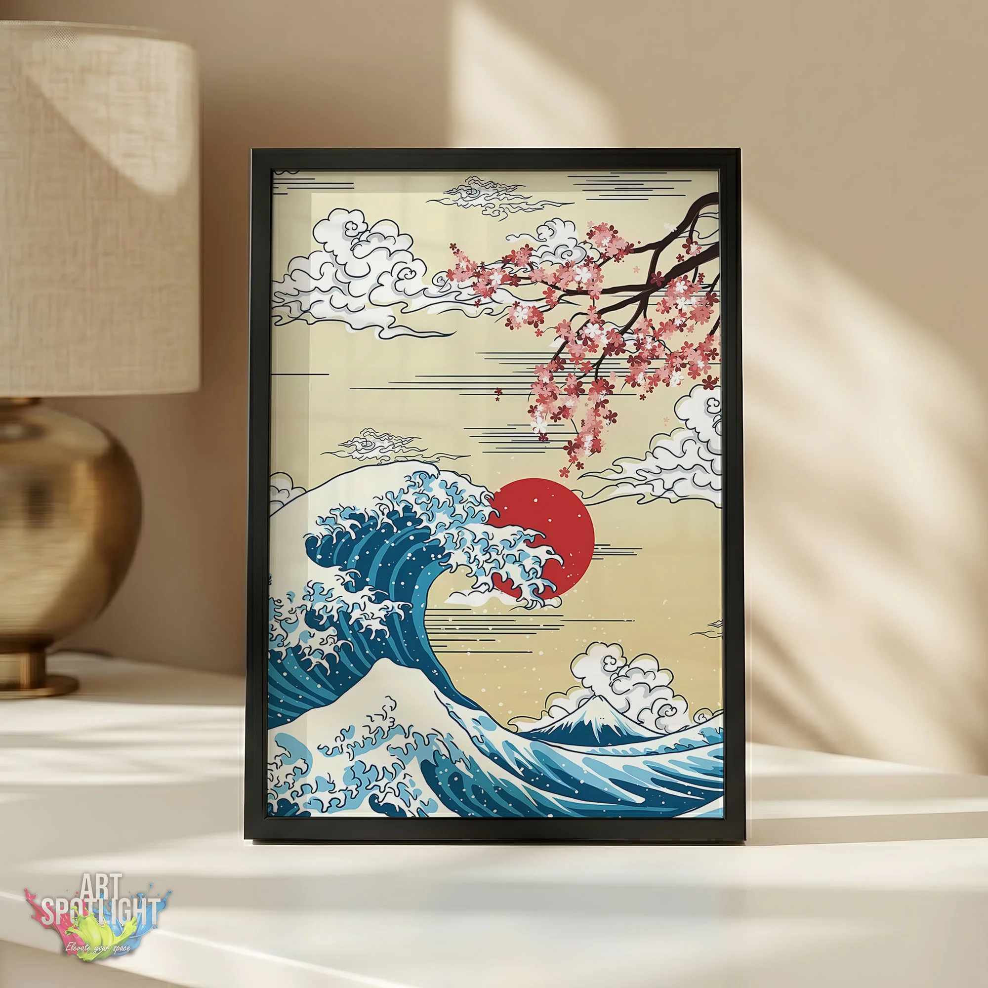 Japanese Wave with Cherry Blossoms