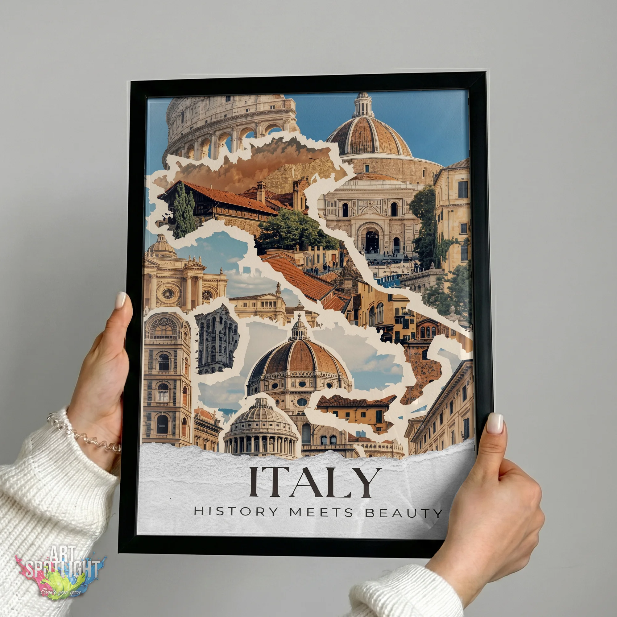 ITALY LANDMARKS COLLAGE
