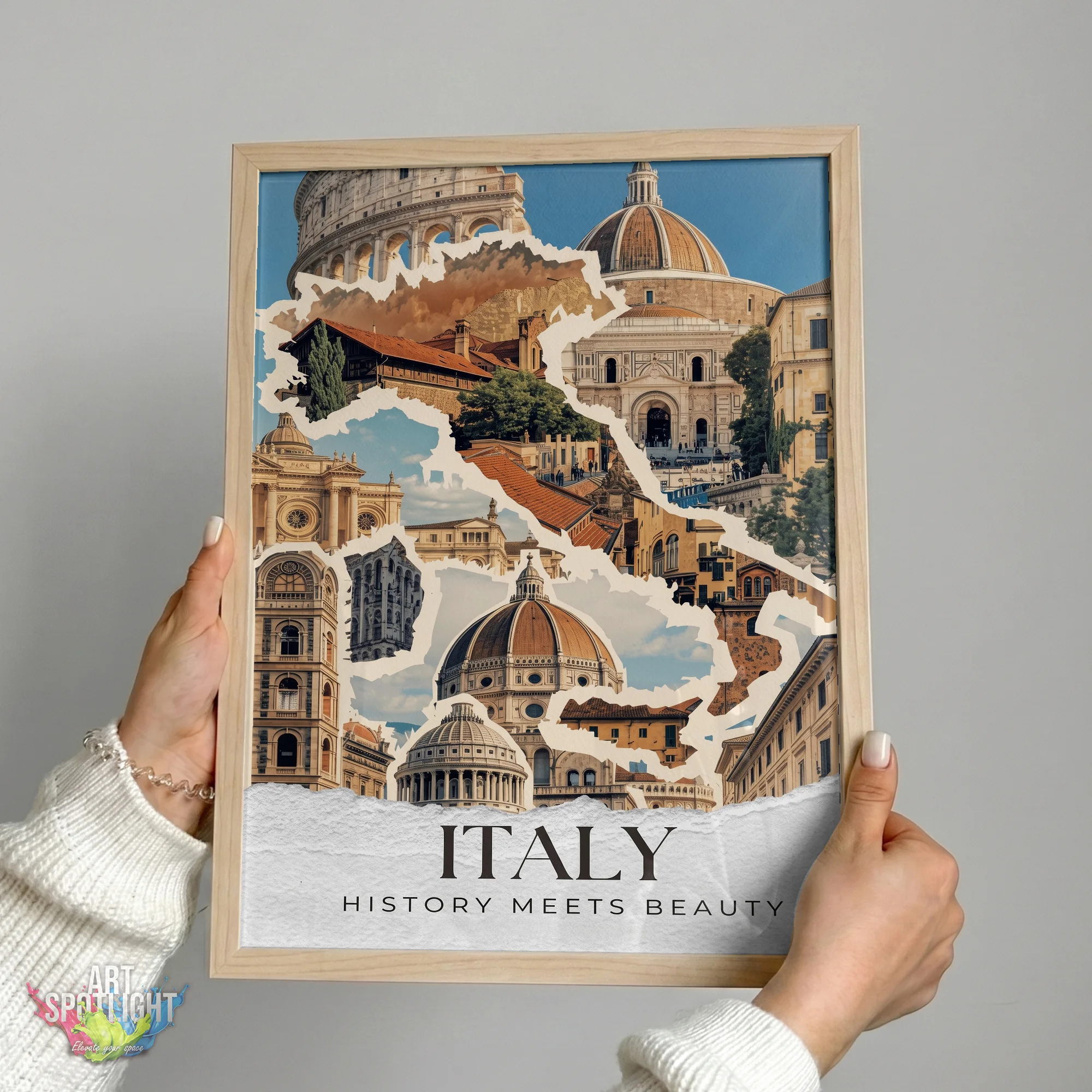ITALY LANDMARKS COLLAGE