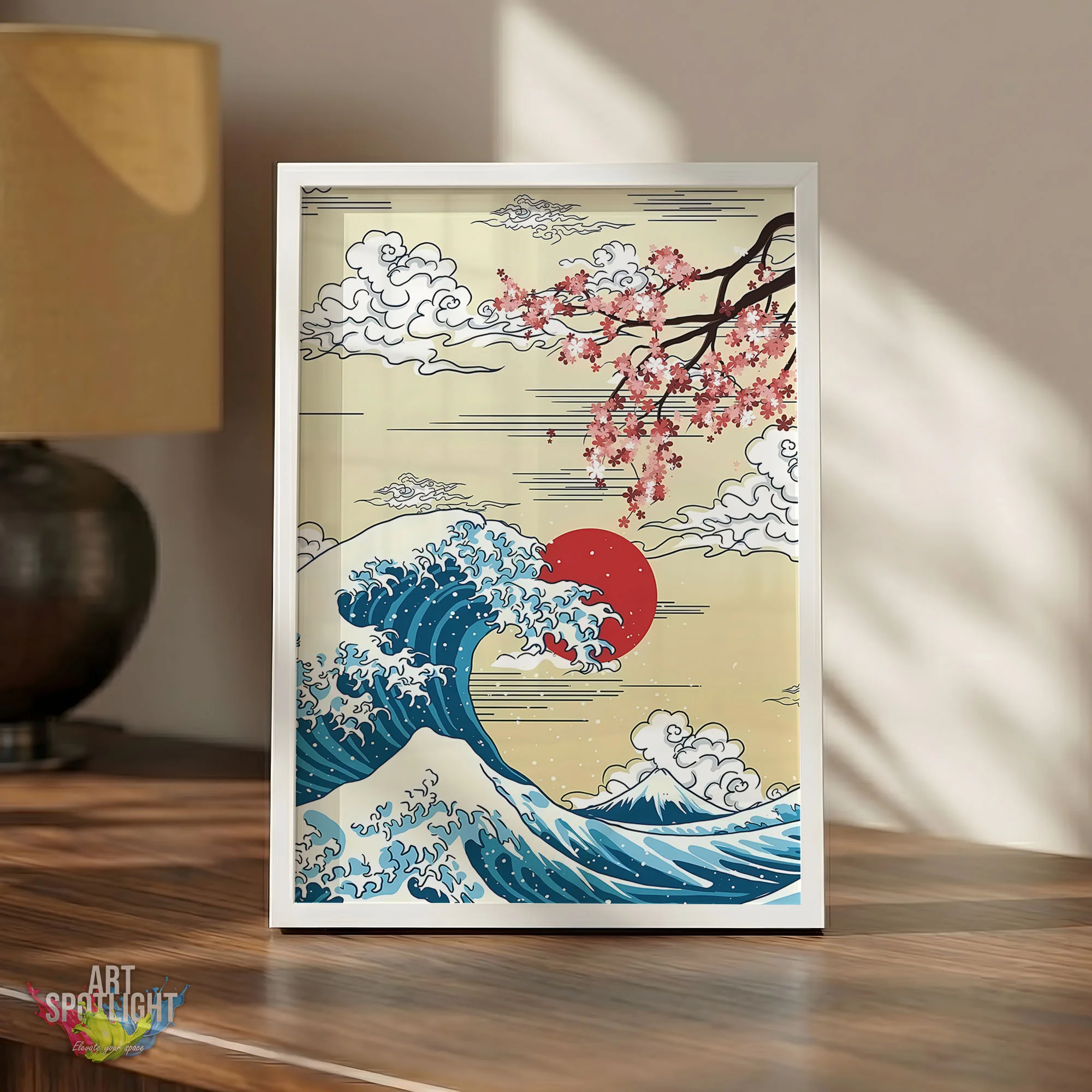 Japanese Wave with Cherry Blossoms