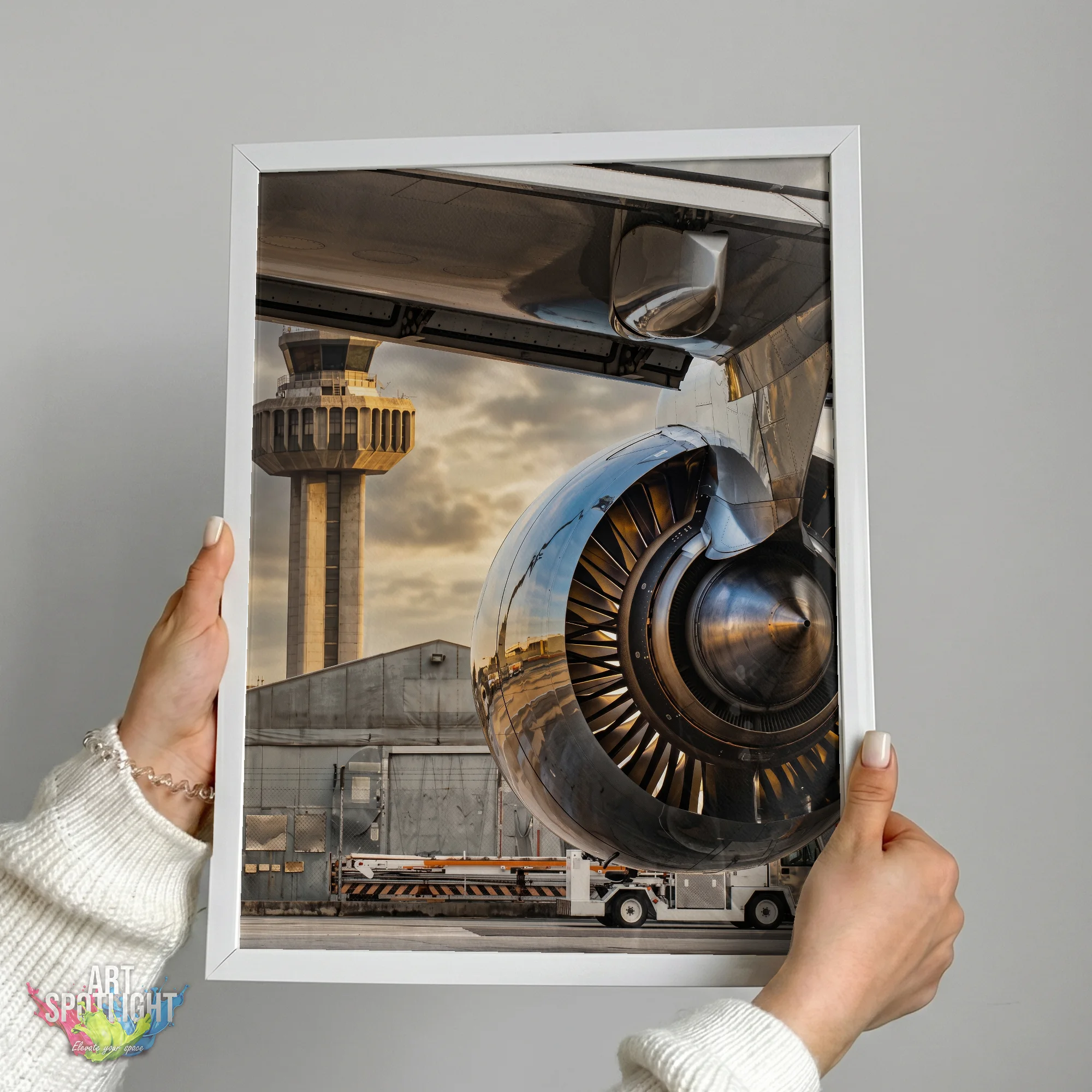 JET ENGINE AND CONTROL TOWER