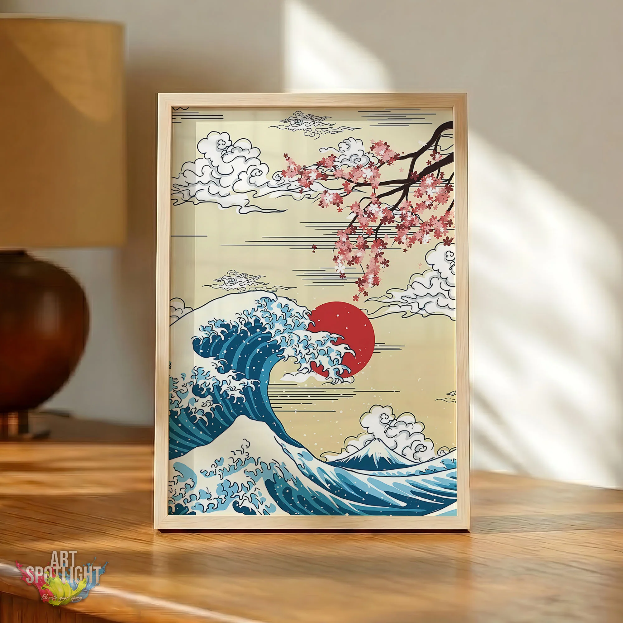 Japanese Wave with Cherry Blossoms