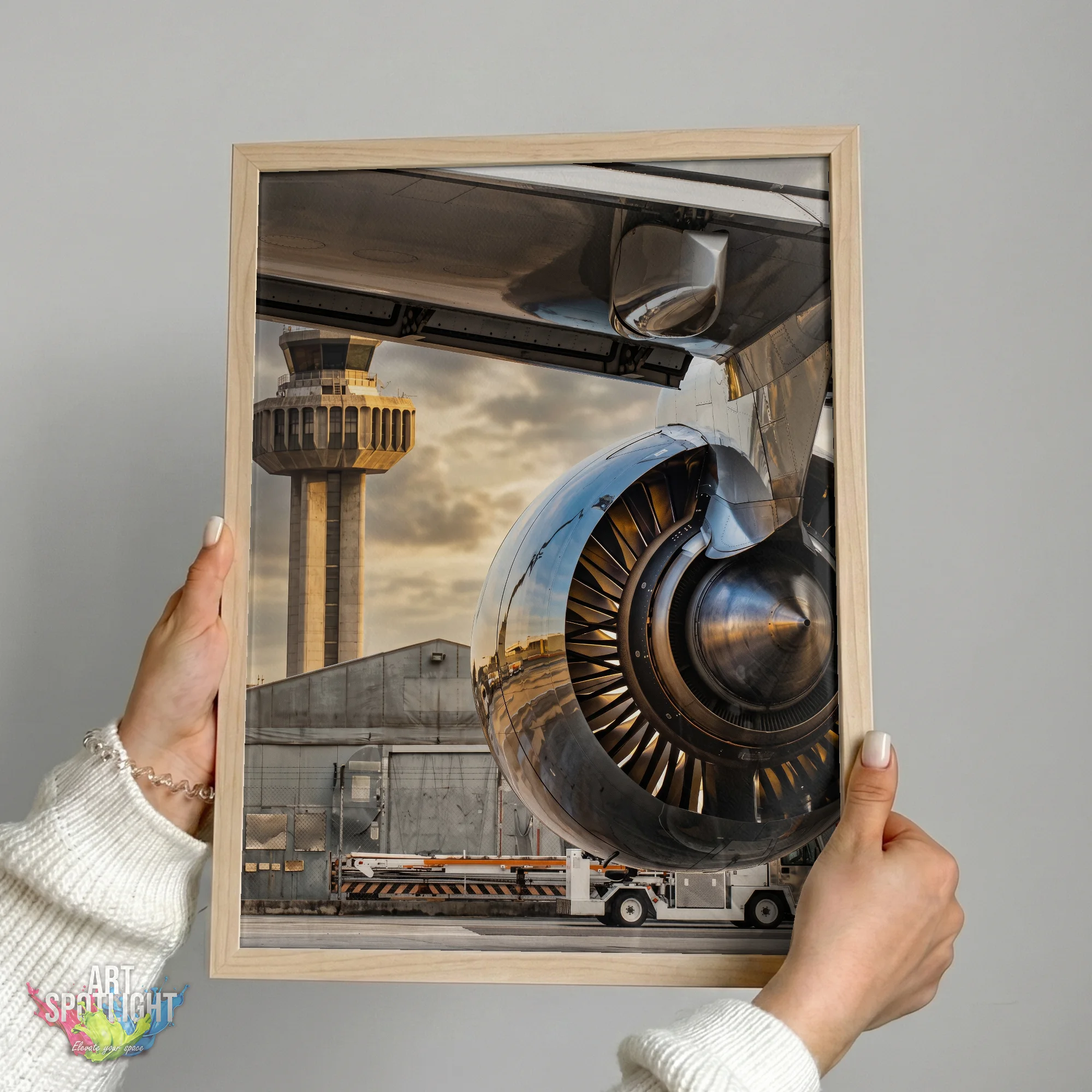 JET ENGINE AND CONTROL TOWER