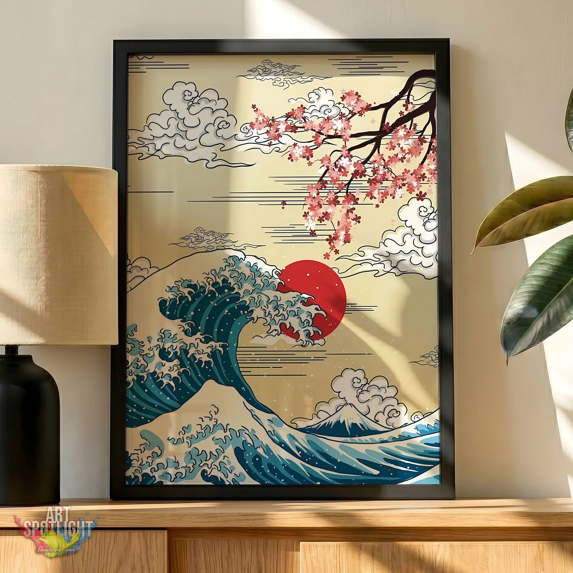 Japanese Wave with Cherry Blossoms