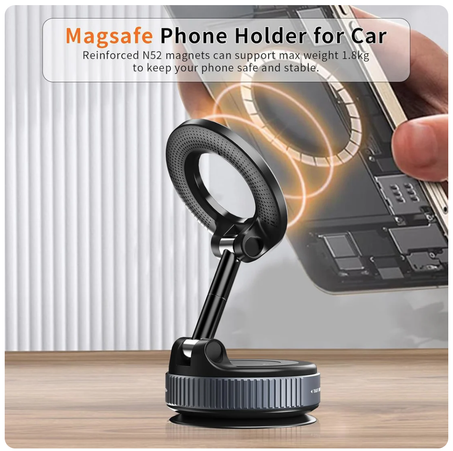 Support Téléphone Magnétique à Ventouse