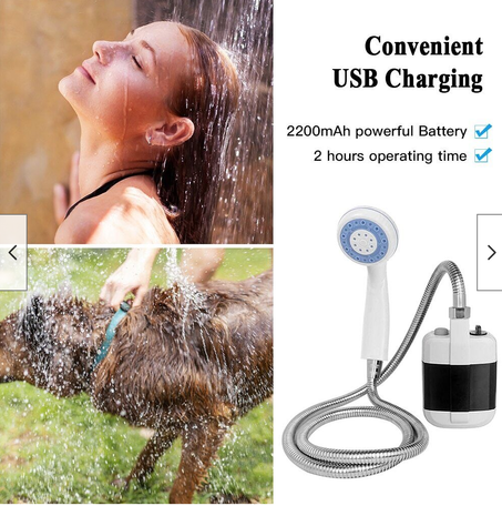 Mini pompe de douche portable pour le camping en plein air rechargeable