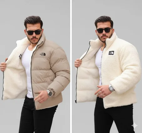 jacket north face double face BEIGE