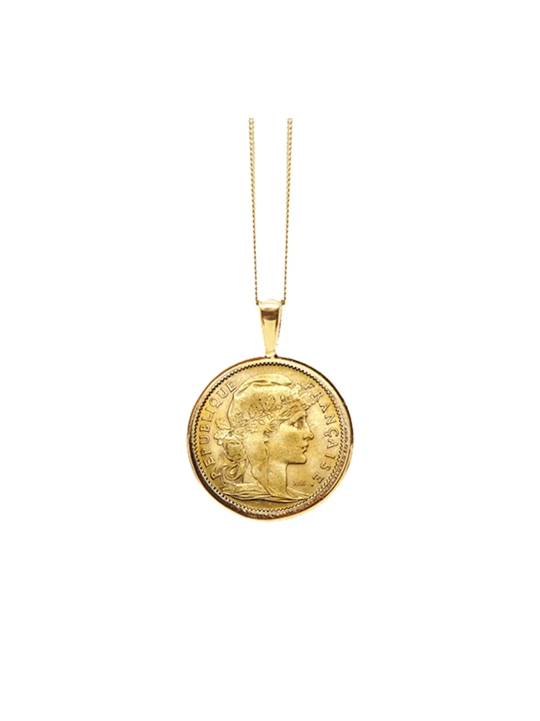 collier médaille vintage