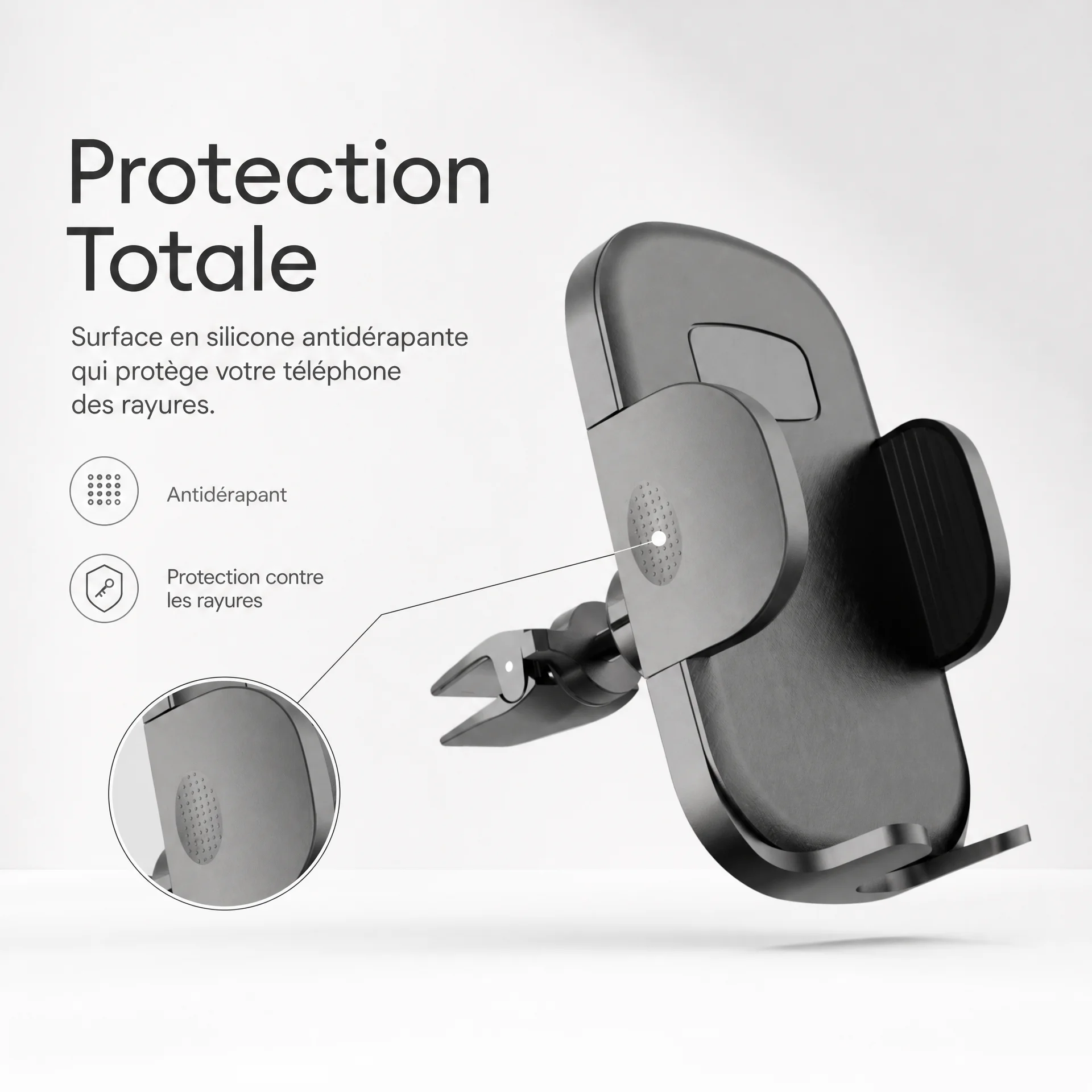 Support Téléphone Voiture 360° – Fixation Ultra Stable pour Grille d'Aération